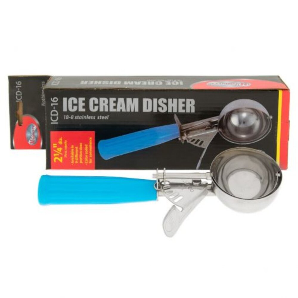 Winco ICD-16 Ice Cream Disher, Blue Handle 2-3/4 oz., Size 16